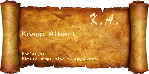 Knapp Albert névjegykártya